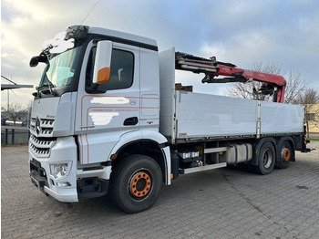 Dropside/ Flatbed truck, Crane truck Mercedes-Benz 2545 Kran FASSI  F195AS: picture 2