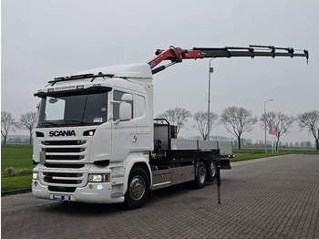 Dropside/ Flatbed truck, Crane truck Scania R410 6X2 HMF 1520 K5 REM.: picture 3