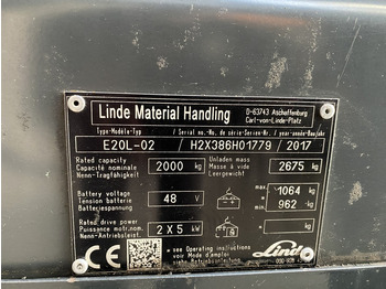 Electric forklift Linde E20L-02 Complete cabine: picture 3