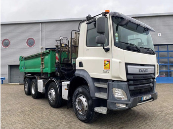 Crane truck DAF CF410 / 8X4 / BIG AXLE / FULL-STEEL /2 SIDE TIPPER/ ONLY:363247 KM / AUTOMATIC / EURO-6 / 2014: picture 3