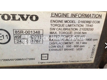 Engine for Truck VOLVO FH16 D16E engine, EURO5, EURO4 emission D16E660 EC06, 660PS, 485 engine: picture 2