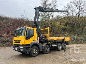 Dropside/ Flatbed truck, Crane truck IVECO TRAKKER 450 2009 Hiab 377 HI DUO 10 ton Art ...: picture 2