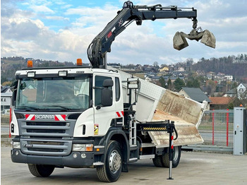 Crane truck, Tipper Scania P 280 * HIAB 122 B - 2 HIDUO + FUNK* TOPZUSTAND: picture 3