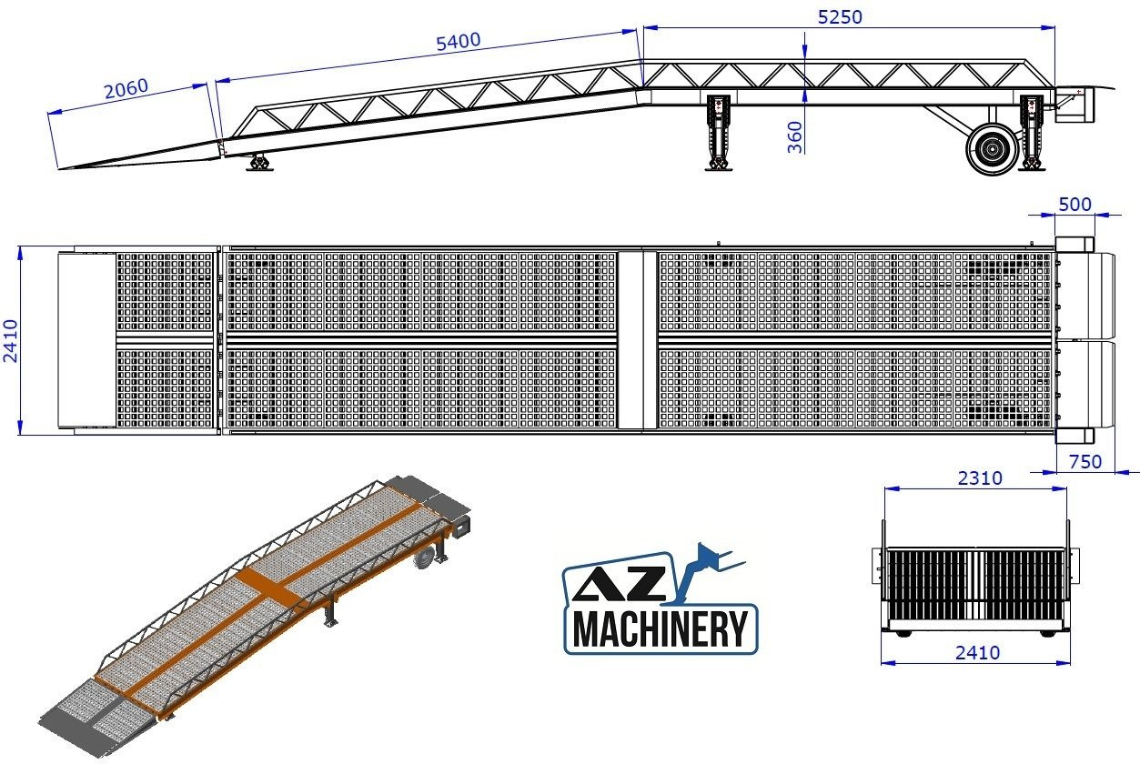 New Loading ramp Loading Ramp with with electro hydraulic tilting bridge -  AZ RAMP - STAR- 8T-ZR-LLO-E: picture 13