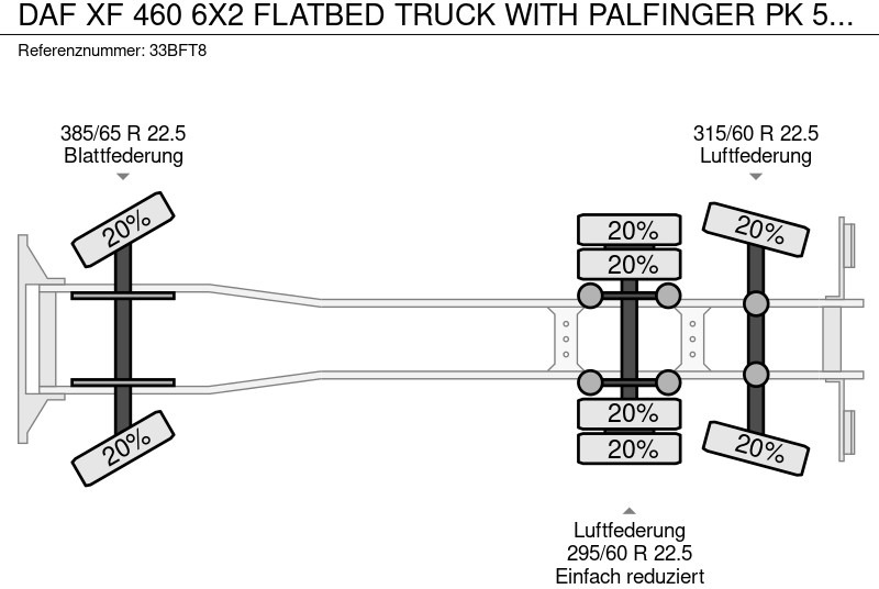 DAF XF 460 6X2 FLATBED TRUCK WITH PALFINGER PK 50002 CRANE IN COMBI WITH TRAILER leasing DAF XF 460 6X2 FLATBED TRUCK WITH PALFINGER PK 50002 CRANE IN COMBI WITH TRAILER: picture 14