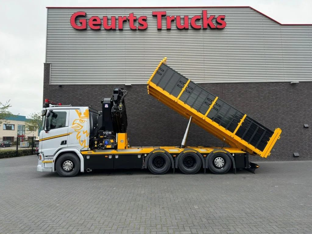 Crane truck, Tipper Scania R530 V8 NGS 8X4 TRIDEM MET HYVA 2Z KIPPER + HMF: picture 11