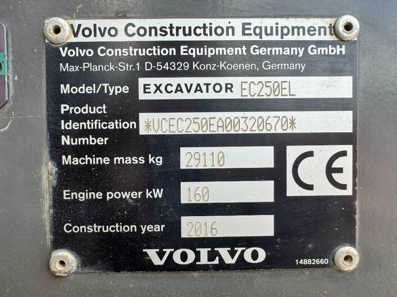 Crawler excavator Volvo EC250EL - Hamer Lines / Quick Coupler: picture 18