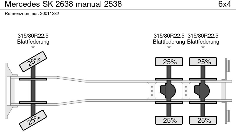 Dropside/ Flatbed truck Mercedes-Benz SK 2638 manual 2538: picture 14