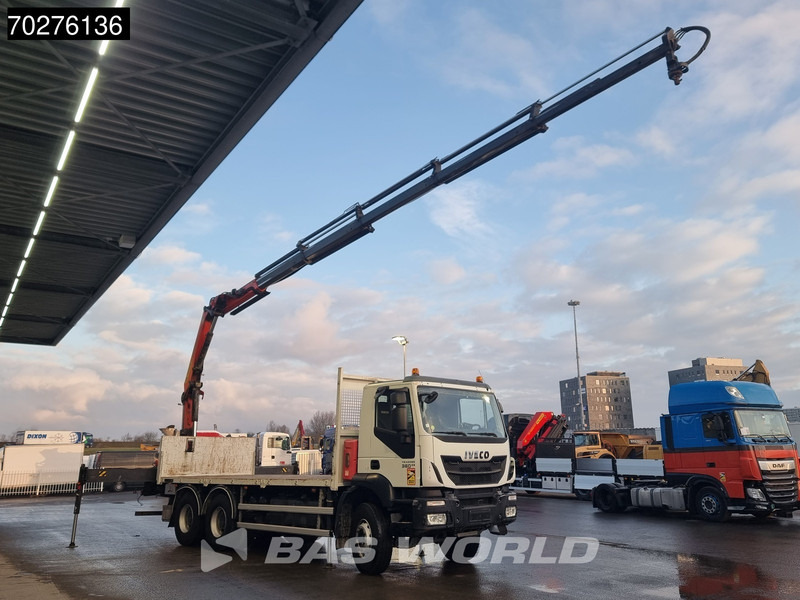 Dropside/ Flatbed truck, Crane truck Iveco Trakker 360 6X4 Palfinger PK 18502 SH D Kran Crane Big axle Euro 6: picture 6