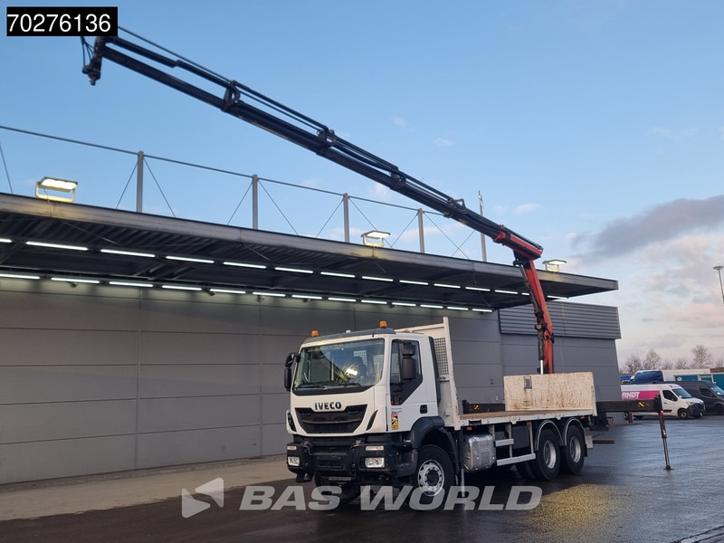 Dropside/ Flatbed truck, Crane truck Iveco Trakker 360 6X4 Palfinger PK 18502 SH D Kran Crane Big axle Euro 6: picture 7