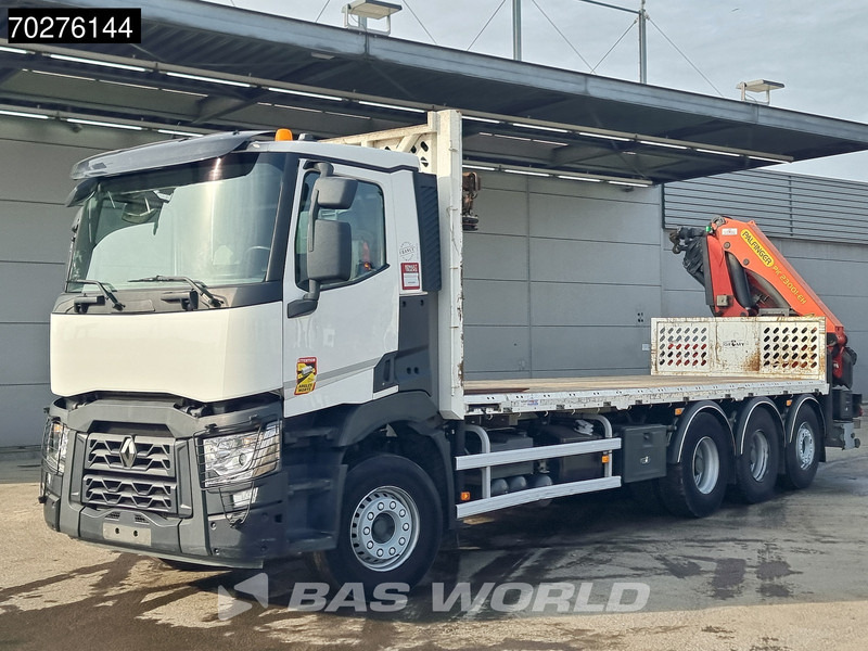 Dropside/ Flatbed truck, Crane truck Renault C 380 8X4 Palfinger PK 23001 EH Remote Lift+Lenkachse Euro 6: picture 14