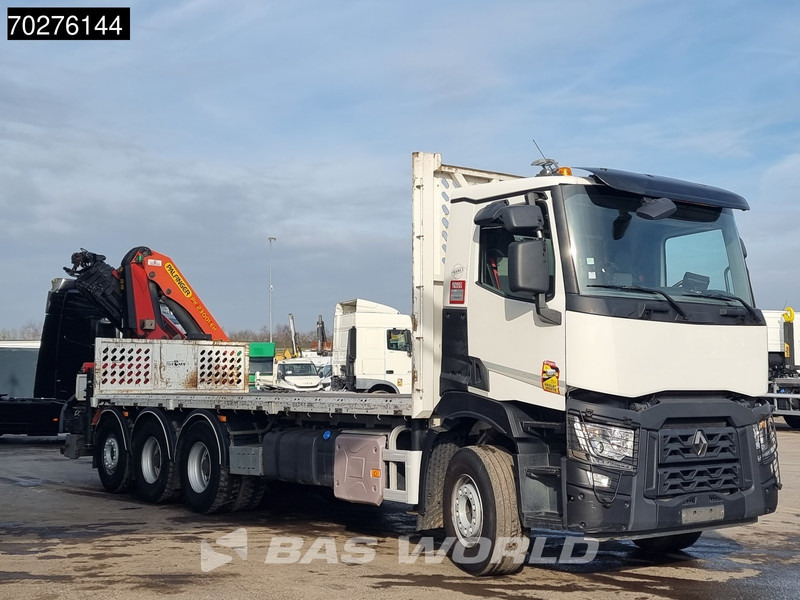 Dropside/ Flatbed truck, Crane truck Renault C 380 8X4 Palfinger PK 23001 EH Remote Lift+Lenkachse Euro 6: picture 19